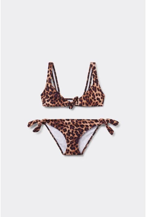 Maillot De Bain Deux Pièces Fille Classic Animalier Noir