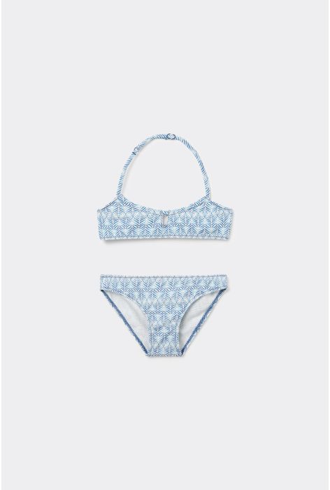 Maillot De Bain Deux Pièces Fille Delicate Geometric Bleu