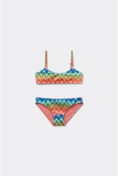Maillot De Bain Deux Pièces Fille Elegant Chevron