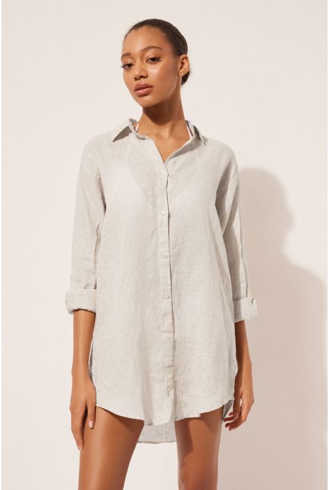 Robe Chemisier En Lin Naturel