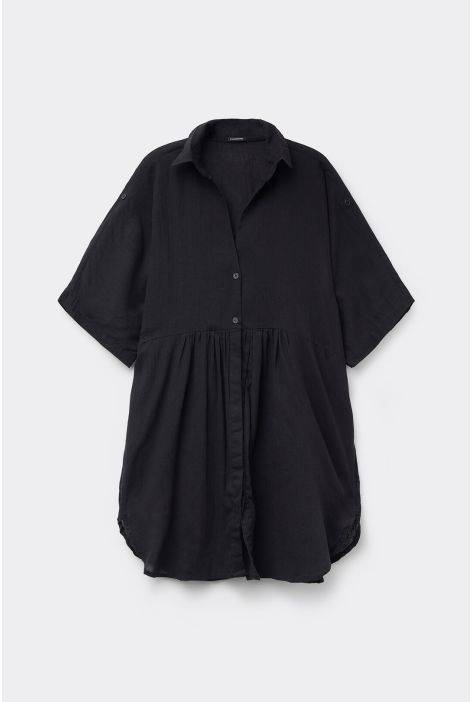 Robe-chemisier Courte Noir