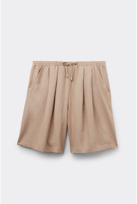 Bermuda En Lin Et Viscose Naturel