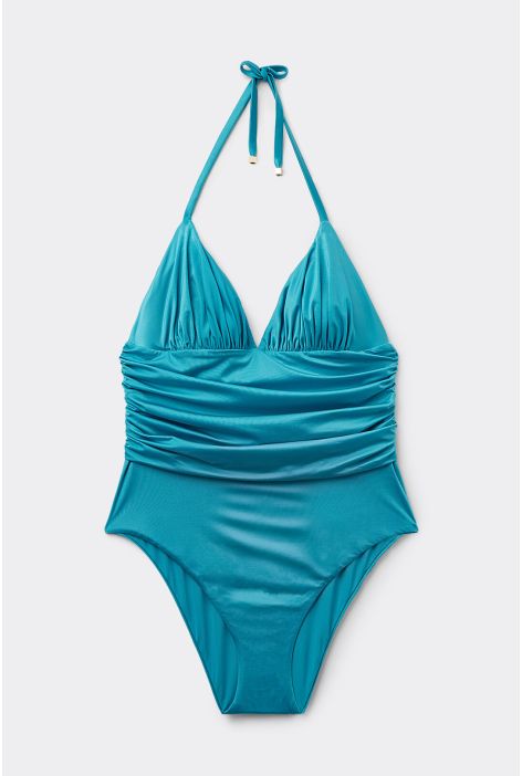 Maillot Une Pièce Shiny Satin Bleu Ciel
