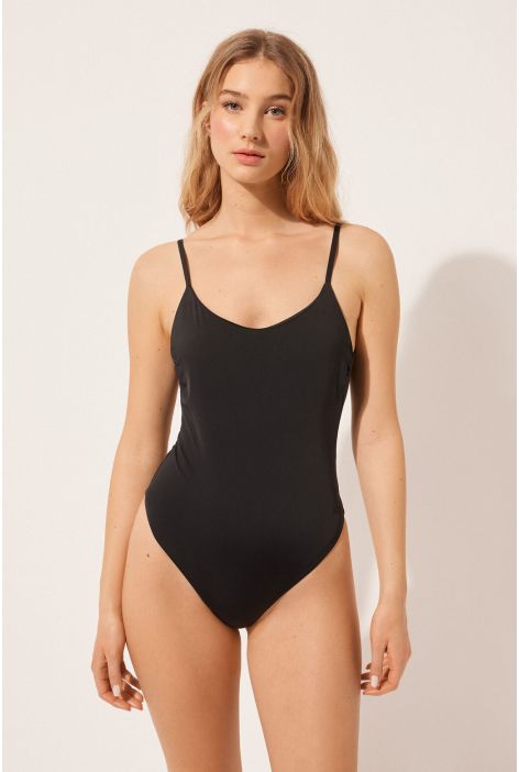 Maillot Une Pièce Gainant Légèrement Rembourré Indonesia Noir