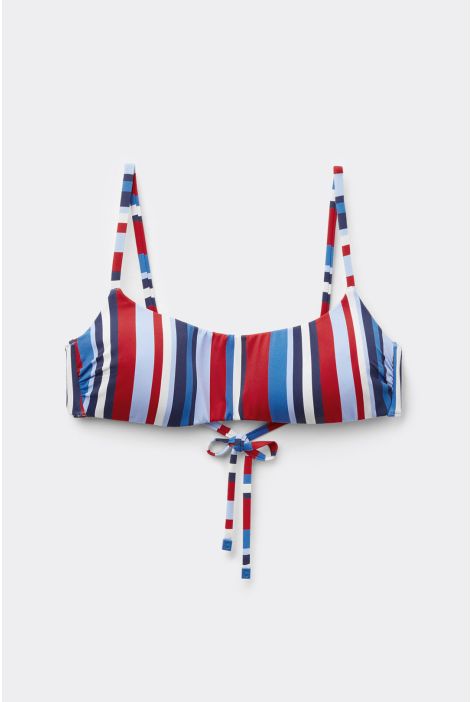 Haut De Maillot Brassière Nautical Stripes