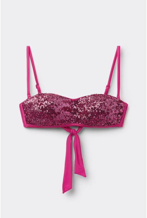 Haut De Maillot Bandeau Rembourré Surface Royal Rose