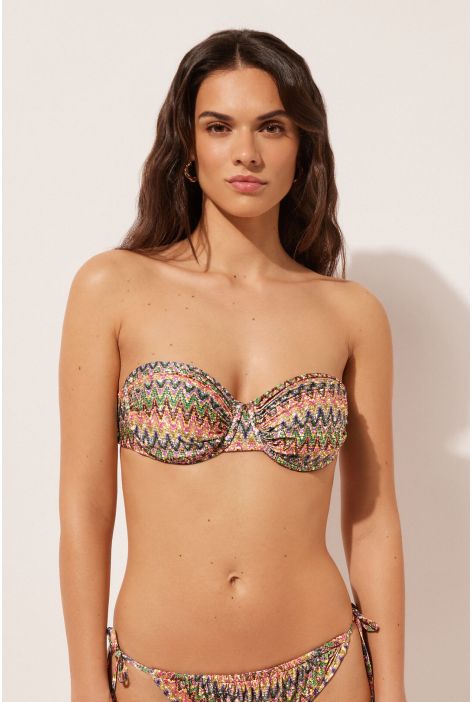 Haut De Maillot Bandeau Bright Optical Multicolore
