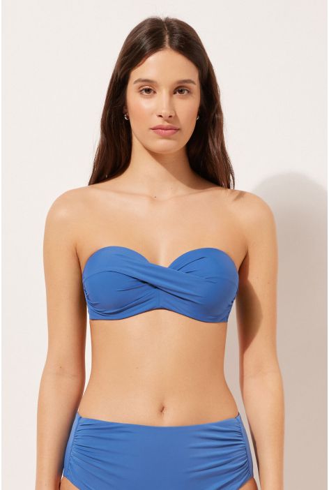 Haut De Maillot Bandeau À Rembourrage Léger Indonesia Bleu