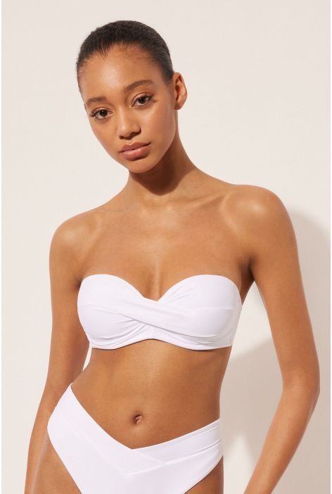 Haut De Maillot Bandeau À Rembourrage Léger Indonesia Blanc