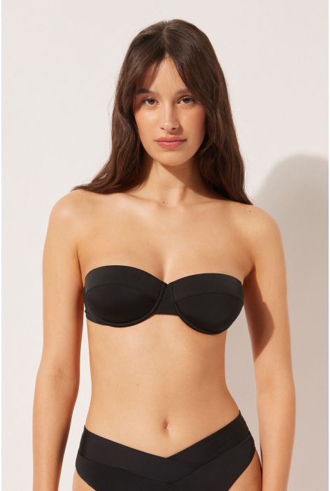 Haut De Maillot De Bain Bandeau Balconnet Noir