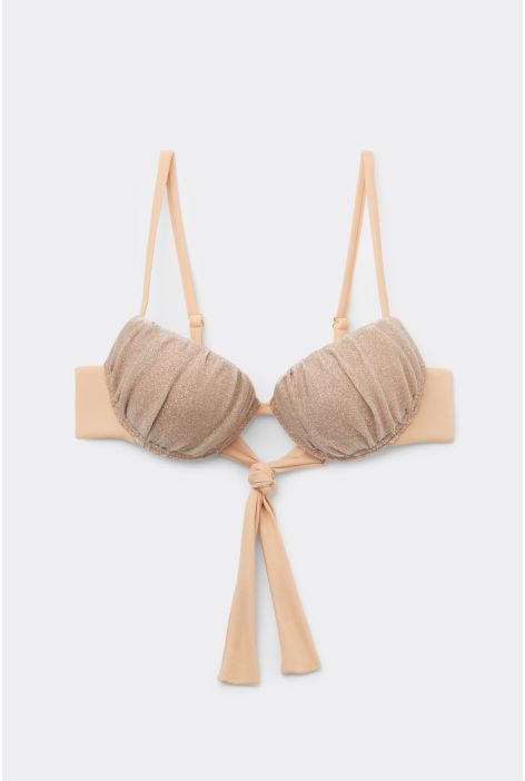 Haut De Maillot Push-up Rembourré Golden Glitter