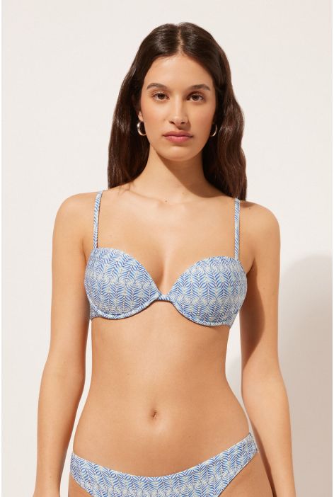 Haut De Maillot Push-up Rembourré Delicate Geometric Bleu
