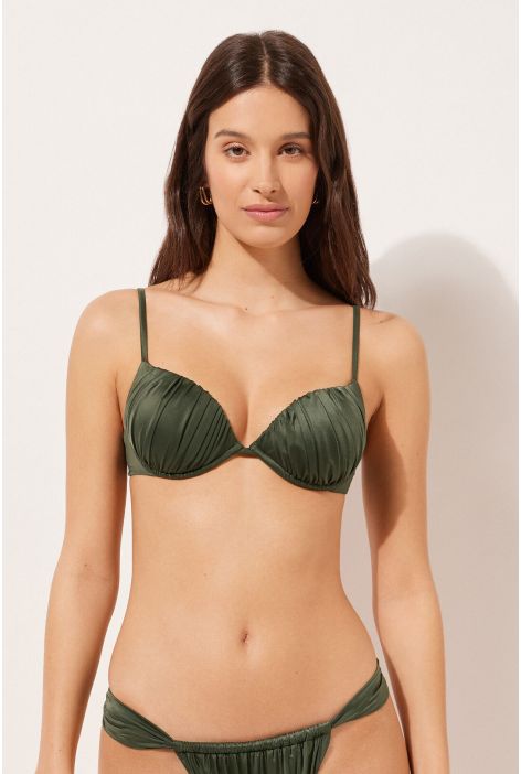 Haut De Maillot Push-up Shiny Satin Vert