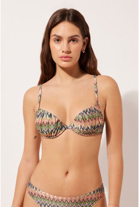 Haut De Maillot Push-up Bright Optical Multicolore