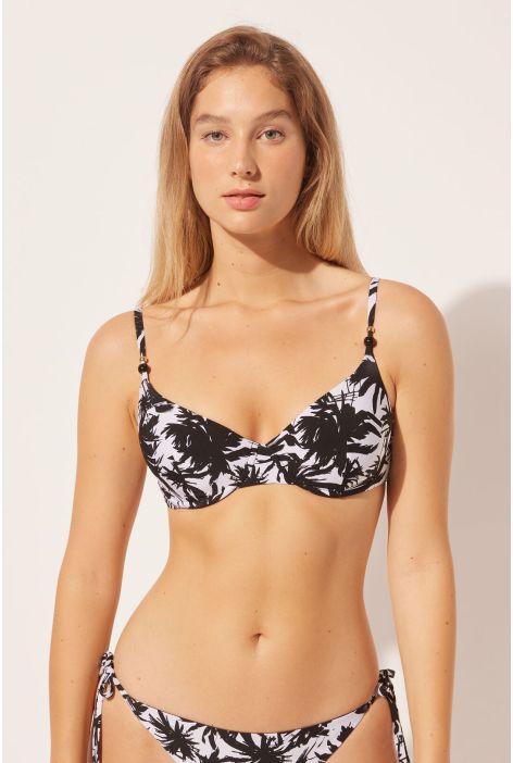 Haut De Maillot Push-up Palms Noir