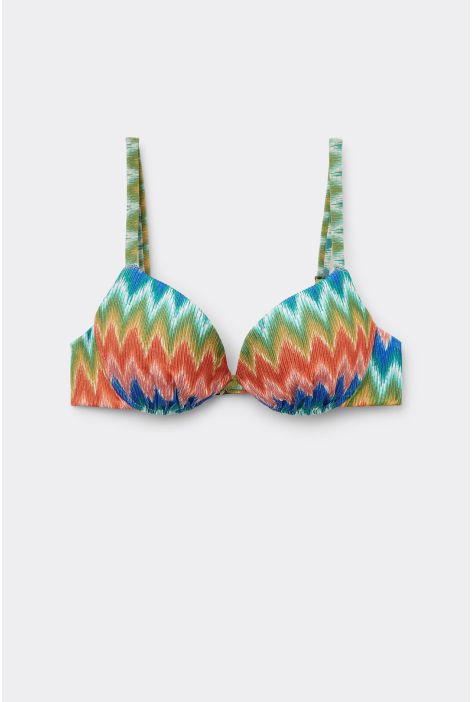Haut De Maillot Super Push-up Elegant Chevron