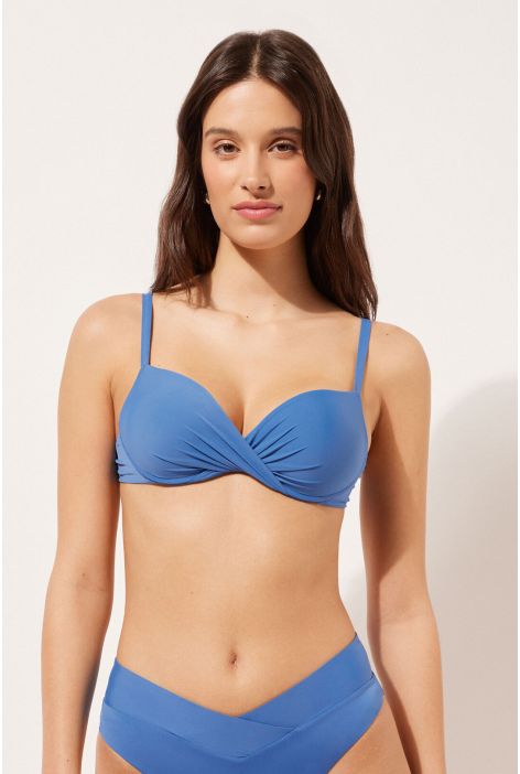 Haut De Maillot Super Push-up Indonesia Bleu