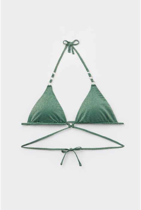 Haut De Maillot Triangle Rembourrage Amovible Golden Gleam Vert