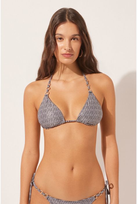 Haut De Maillot Triangle Black Dots Noir