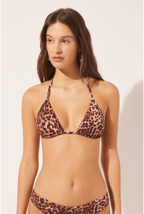 Haut De Maillot Triangle Classic Animalier Noir