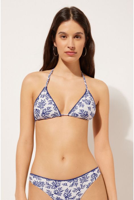 Haut De Maillot Triangle Blue Corals Bleu