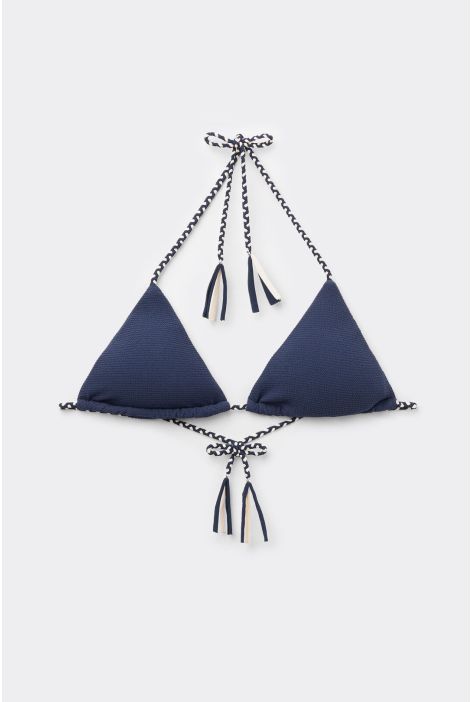 Haut De Maillot Triangle Crinkle Twist