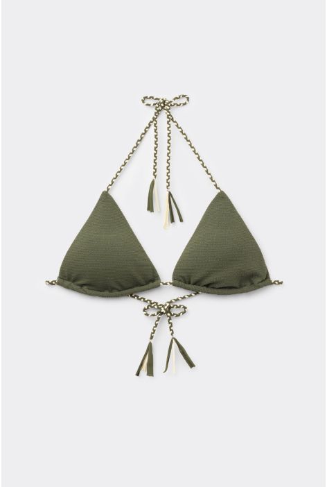 Haut De Maillot Triangle Crinkle Twist