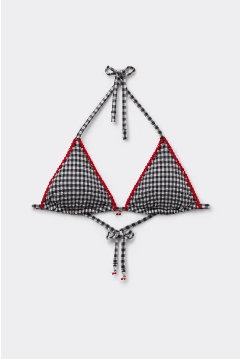 Haut De Maillot Triangle Cherry Vichy