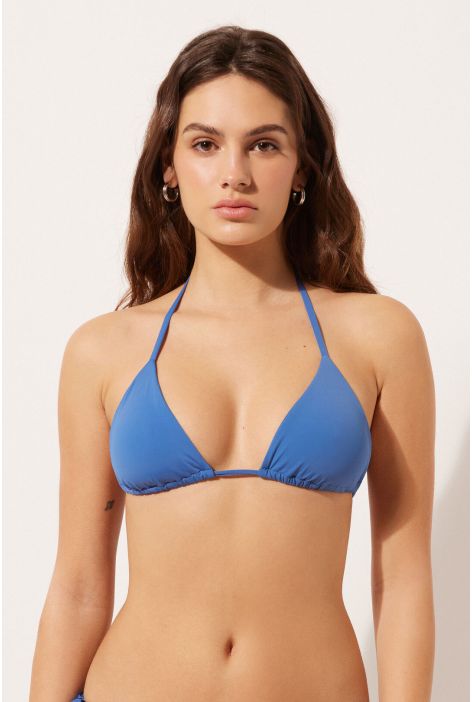 Haut De Maillot Triangle Indonesia Bleu