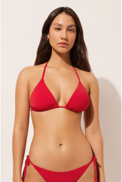 Haut De Maillot Triangle Indonesia Rouge