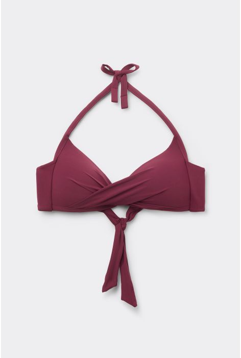 Bikini Triangle Croisé Devant À Rembourrage Progressif