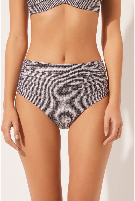 Bas De Maillot Taille Haute Gainant Black Dots Noir