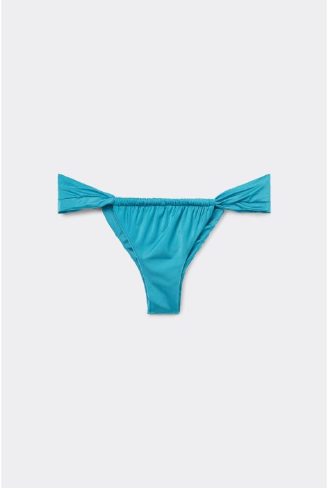 Bas De Maillot Brésilien Avec Liens Fins Shiny Satin Bleu Ciel