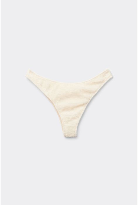 Bas De Maillot Brésilien Crinkle Waves Blanc