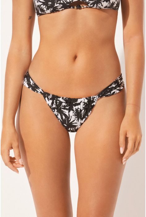Bas De Maillot Brésilien Palms Noir