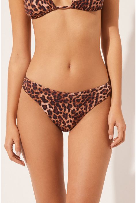 Bas De Maillot Brésilien Classic Animalier Noir