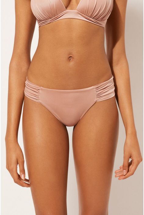 Bas De Maillot Brésilien Avec Drapé Shiny Satin