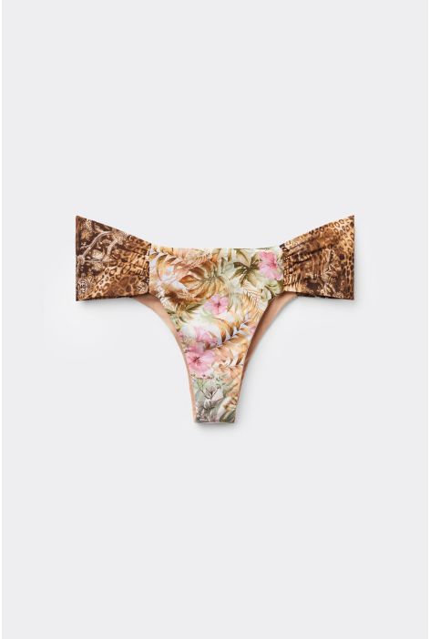 Bas De Maillot Brésilien Avec Drapé Wild Tropics Multicolore