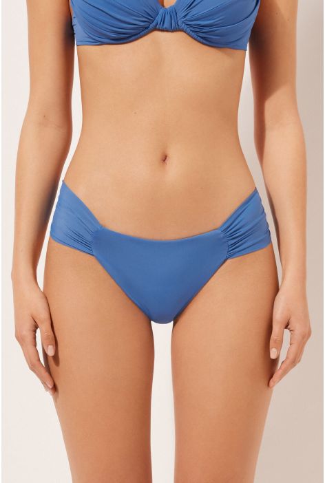 Bas De Maillot Brésilien Avec Drapé Indonesia Bleu