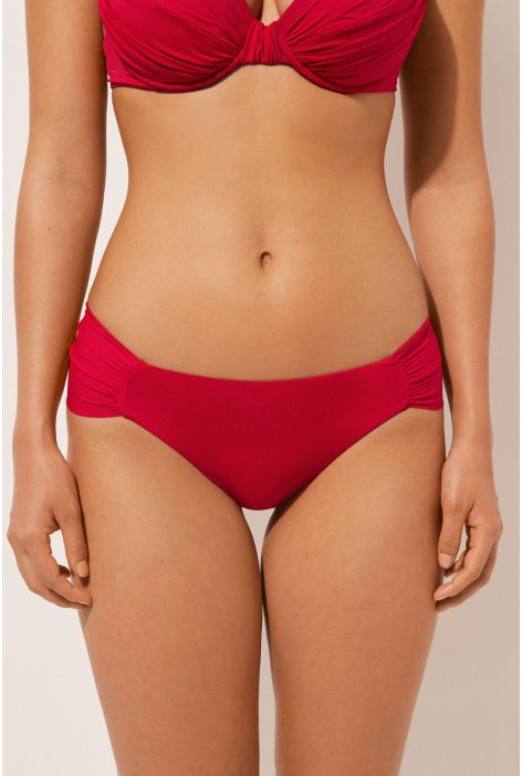 Bas De Maillot Brésilien Avec Drapé Indonesia Rouge