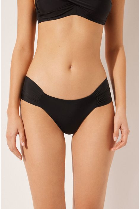 Bas De Maillot Brésilien Avec Drapé Indonesia Noir