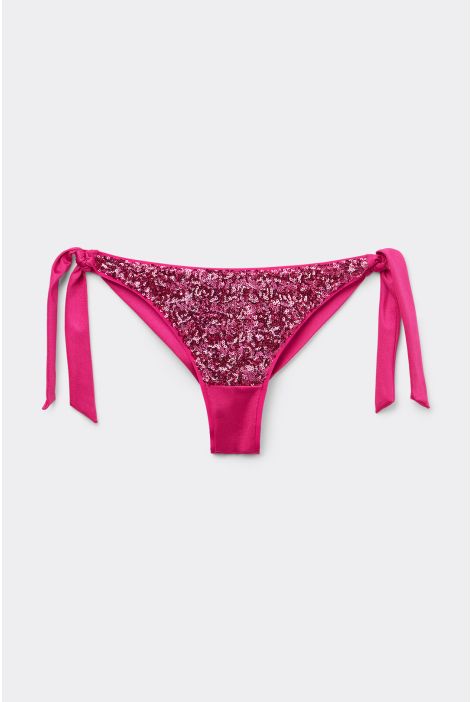 Bas De Maillot Brésilien Avec Nœuds Glowing Surface Rose