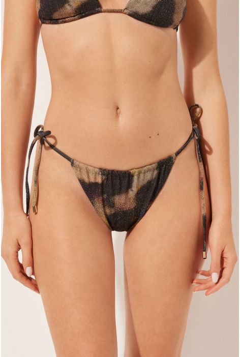 Bas De Maillot Brésilien À Lanières Sparkling Camouflage Multicolore