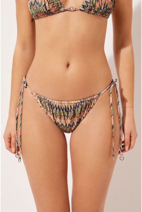 Bas De Maillot Brésilien À Lanières Bright Optical Multicolore