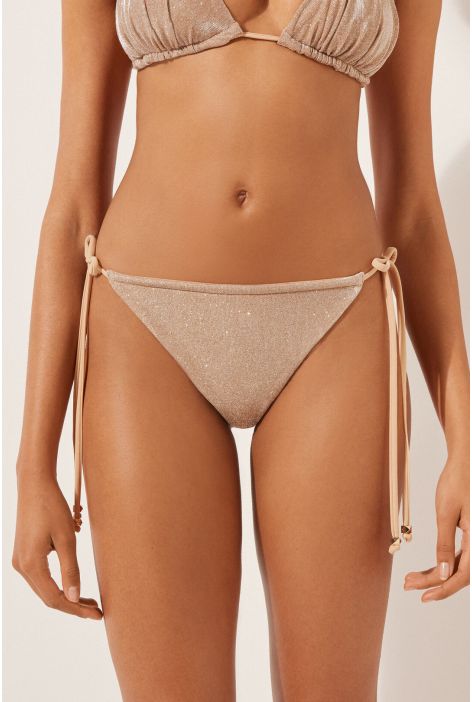 Bas De Maillot Brésilien À Lanières Golden Glitter