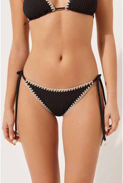 Bas De Maillot Brésilien Bicolor Noir