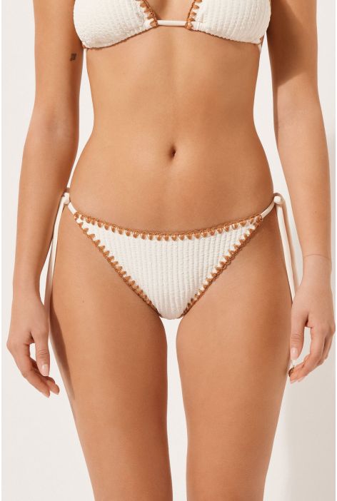 Bas De Maillot Brésilien Bicolor Blanc