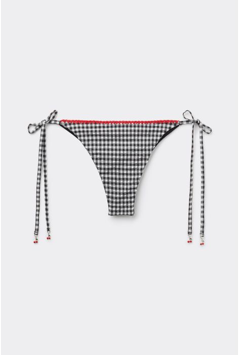 Bas De Maillot Brésilien À Lanières Cherry Vichy