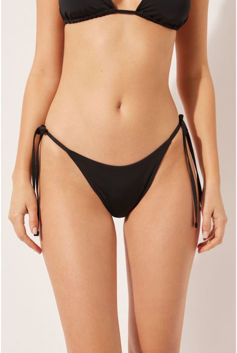 Bas De Maillot De Bain Brésilien À Lanières Noir