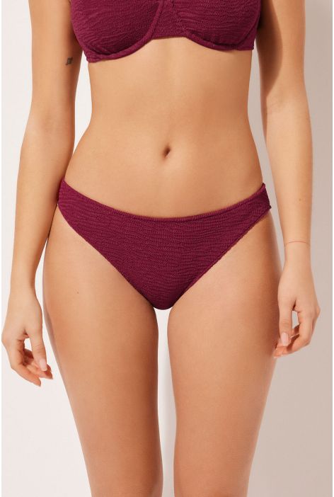 Bas De Maillot Crinkle Waves Rouge